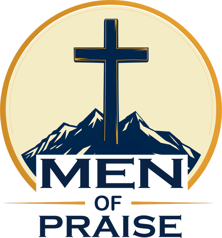 Men of Praise — Christian men's fellowship logo (cross atop mountains)